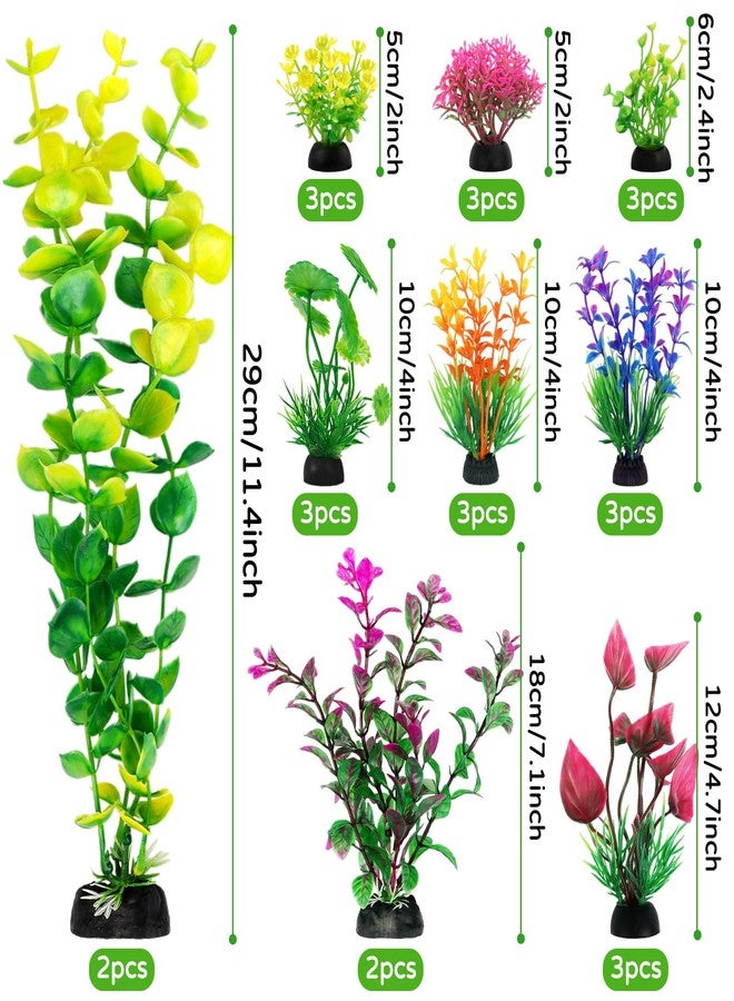 مجموعة نباتات اصطناعية من كوزو، 25 قطعة، لتزيين أحواض السمك، مقاس 6.5 × 4.7 × 1.5 بوصة، قطعة واحدة، ملونة، بلاستيكية، للاستخدام الداخلي، 25 قطعة - Image 2